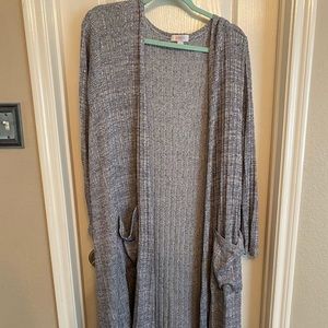 Light Gray Ribbed Cardigan